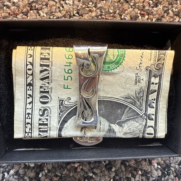 Sterling Silver Money Clip Tribal/Celtic - Picture 3 of 6